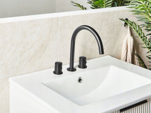 Bateria umywalkowa Beliani Bateria umywalkowa PILCOMAYO Mosiądz Czarny 2
