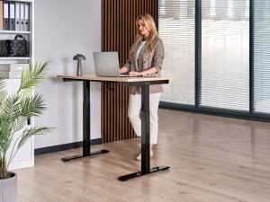 Biurko Beliani Destines Czarno-Beżowe 120 cm x 60 cm 5