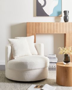 Fotel obrotowy DALBY Boucle Biały 2