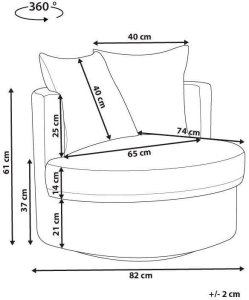 Fotel obrotowy DALBY Boucle Biały 3