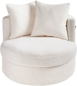 Fotel obrotowy DALBY Boucle Biały 5