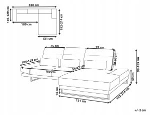Narożnik dla 4 osób IKAST Jasnoszary Lewostronny 3