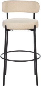 Zestaw 2 krzeseł barowych ALLISON Boucle Jasnobeżowy 6