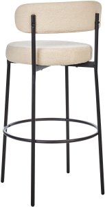 Zestaw 2 krzeseł barowych ALLISON Boucle Jasnobeżowy 7