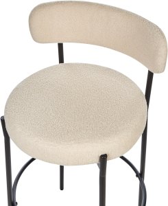 Zestaw 2 krzeseł barowych ALLISON Boucle Jasnobeżowy 8