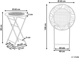Stolik ogrodowy barowy BIVIO 60 cm 60 cm Metal Jasnozielony 3