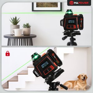 LASER KRZYŻOWY POZIOMICA LASEROWA 360 PŁASZCZYZNOWA LASER ZIELONY MAPOWER 14