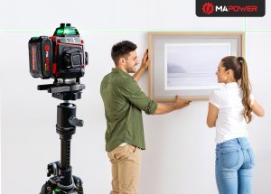 LASER KRZYŻOWY POZIOMICA LASEROWA 360 PŁASZCZYZNOWA LASER ZIELONY MAPOWER 4