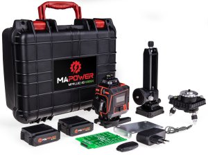 LASER KRZYŻOWY POZIOMICA LASEROWA 360 PŁASZCZYZNOWA LASER ZIELONY MAPOWER 9