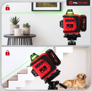 POZIOMICA LASEROWA LASER KRZYŻOWY 360 4D ZIELONY ELEKTRONICZNY KOMPENSATOR 13