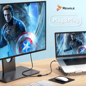 Adapter USB Reagle USB-C - VGA Szary 4