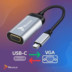 Adapter USB Reagle USB-C - VGA Szary 9