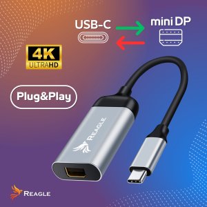 Adapter USB Reagle USB-C - miniDisplayPort Szary 3