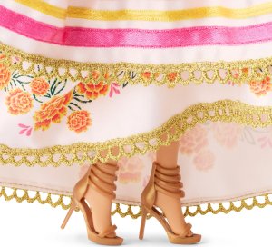 Lalka Barbie Mattel Signature Dia de Muertos 2025 - Lalka kolekcjonerska w kremowej zdobnej sukni (JBJ05) 8