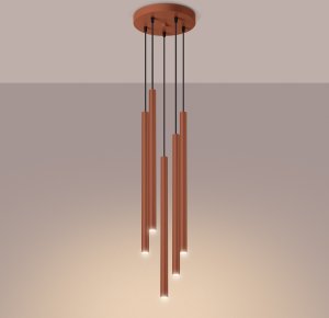 Lampa Wisząca Pastelo 5P Ochra Czerwona G9 Max 8W Ledw Sollux Lighting 3