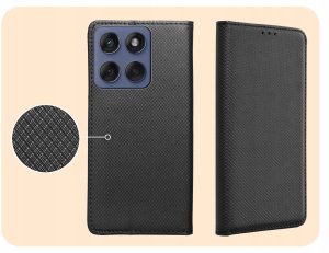Hello Case ETUI Z KLAPKĄ DO MOTOROLA EDGE 60 / 60 FUSION CZARNE ZAMYKANE MAGNETYCZNE 4