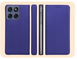 Hello Case ETUI Z KLAPKĄ DO MOTOROLA EDGE 60 FUSION GRANATOWE ZAMYKANE MAGNETYCZNE 6