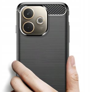 Etui do Oppo A5 Pro 5G (Czarne, Pancerne, Karbonowe, Ochronne, Plecki) 3