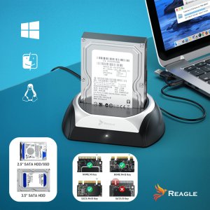 Stacja dokująca dysku SSD HDD SATA 2,5" 3,5" NVMe M.2 USB obudowa adapter 4