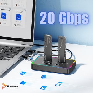 Stacja dokująca Reagle Stacja klonująca dyski SSD NVME PCIe M.2 USB-C 3.2 Kieszeń Adpater 20Gbps 6