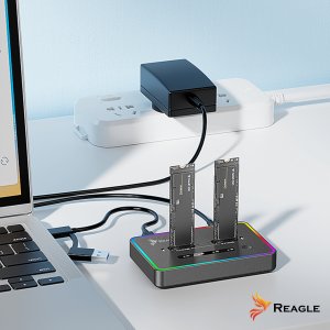 Stacja dokująca Reagle Stacja klonująca dyski SSD NVME PCIe M.2 USB-C 3.2 Kieszeń Adpater 20Gbps 10
