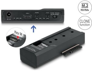 DeLOCK Konwerter USB Type-C na dyski 1 x SSD M.2 NVMe + 1 x SATA SSD/HDD z funkcją klonowania 2