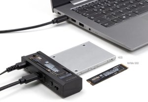 DeLOCK Konwerter USB Type-C na dyski 1 x SSD M.2 NVMe + 1 x SATA SSD/HDD z funkcją klonowania 4