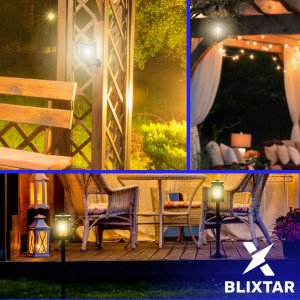 Blixstar BLIXTAR 4x Lampa Solarna 3w1 Ogrodowa LED, Lampion, Pochodnia Efekt Płomienia Latarnia 7
