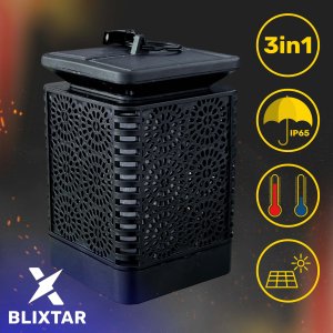 Blixstar BLIXTAR 8x Lampa Solarna 3w1 Ogrodowa LED, Lampion, Pochodnia Efekt Płomienia Latarnia 3