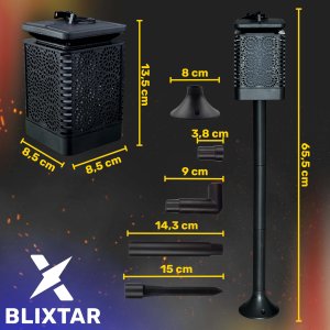 Blixstar BLIXTAR 8x Lampa Solarna 3w1 Ogrodowa LED, Lampion, Pochodnia Efekt Płomienia Latarnia 9