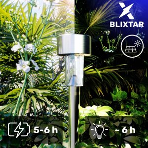Blixstar BLIXTAR Lampa Solarna Ogrodowa Zewnętrzna Wbijany Słupek LED Lampka na Balkon 5 szt 4