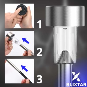 Blixstar BLIXTAR Lampa Solarna Ogrodowa Zewnętrzna Wbijany Słupek LED Lampka na Balkon 5 szt 8