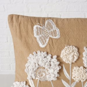 Poduszka dekoracyjna wyszywana MARIELLE w kwiatki, 49 x 29,3 cm 3