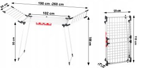 Stojąca suszarka na pranie odzież bieliznę składana balkonowa mocna rozsuwana XXL 12