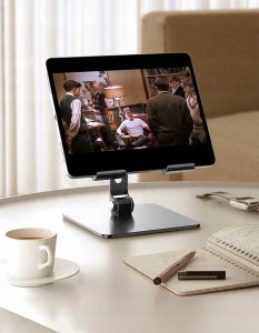 Regulowana podstawka pod laptop, tablet, telefon do 13" - srebrna 2