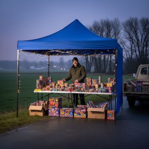 Namiot handlowy, ogrodowy 300x300 cm pawilon targowy, granatowy UNIWERSALNY 29