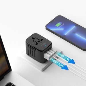 Adapter podróżny Tech-Protect TA200 Travel Adapter EU / UK / US / AU 2xUSB-A, 2xUSB-C Black 4