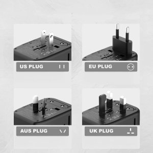 Adapter podróżny Tech-Protect TA200 Travel Adapter EU / UK / US / AU 2xUSB-A, 2xUSB-C Black 9