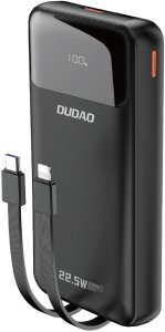 Powerbank Dudao K15Pro 20000mAh 22.5W PD USB-C / USB-A / wbudowane kable Lightning, USB-C czarny 3