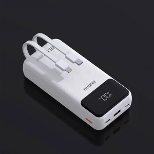 Powerbank Dudao K15Pro 20000mAh 22.5W PD USB-C / USB-A / wbudowane kable Lightning, USB-C biały 4