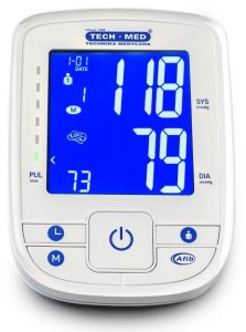 Ciśnieniomierz TMA-INTEL 11 TECH-MED z funkcją mowy, wykrywania migotania przedsionków AF, pomiar podczas pompowania, pamięć 2x120, 22-42 cm 3