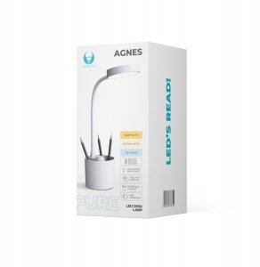 Lampa biurkowa LED 5W z przybornikiem PURE FLB-20 ANGES biała Forever Light 5