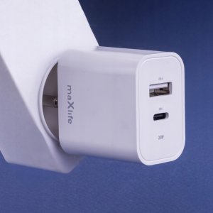 Maxlife ładowarka sieciowa PD QC MXTC-06-25AC 1x USB-C 1x USB 25W biała 2