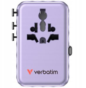 Verbatim Travel Adapter EU/UK/US GaN 2xUSB-C/2xUSB-A/1xUSB-C PD 100W purple 30193 4