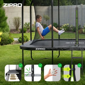 Trampolina ogrodowa Zipro Jump Pro Quadro z siatką wewnętrzną 427 x 244 cm 6