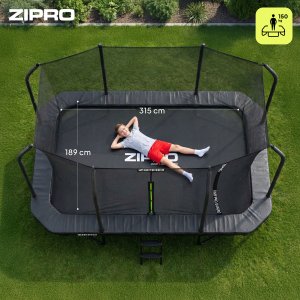 Trampolina ogrodowa Zipro Jump Pro Quadro z siatką wewnętrzną 366 x 244 cm 3