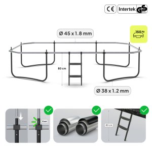 Trampolina ogrodowa Zipro Jump Pro Quadro z siatką wewnętrzną 366 x 244 cm 4