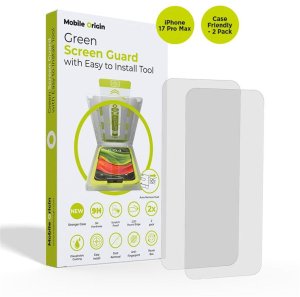 Mobile Origin Screen Guard with easy applicator, case friendly, 2 pack - iPhone 17 Pro Max 3