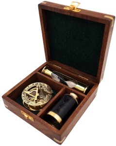 Zestaw Upominkowy Retro  Kompas, Luneta, Klepsydra w Pudełku Drewnianym - NC102365 5