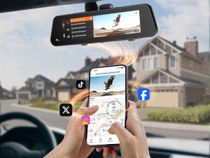 WOLFBOX G900 PRO lustrzana kamera samochodowa 12'' 128 GB WiFi 5,8GHz 4